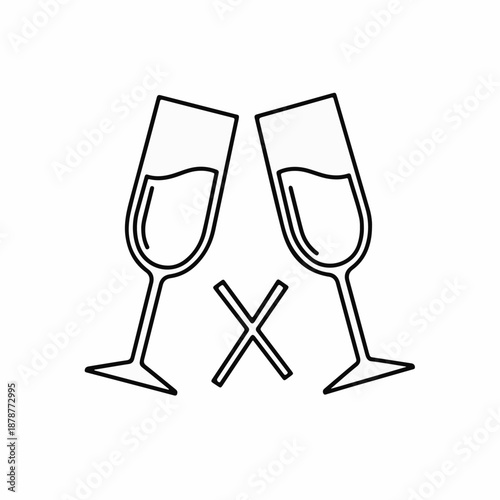 Two Engraved Champagne Glasses for Valentine's Day Celebration