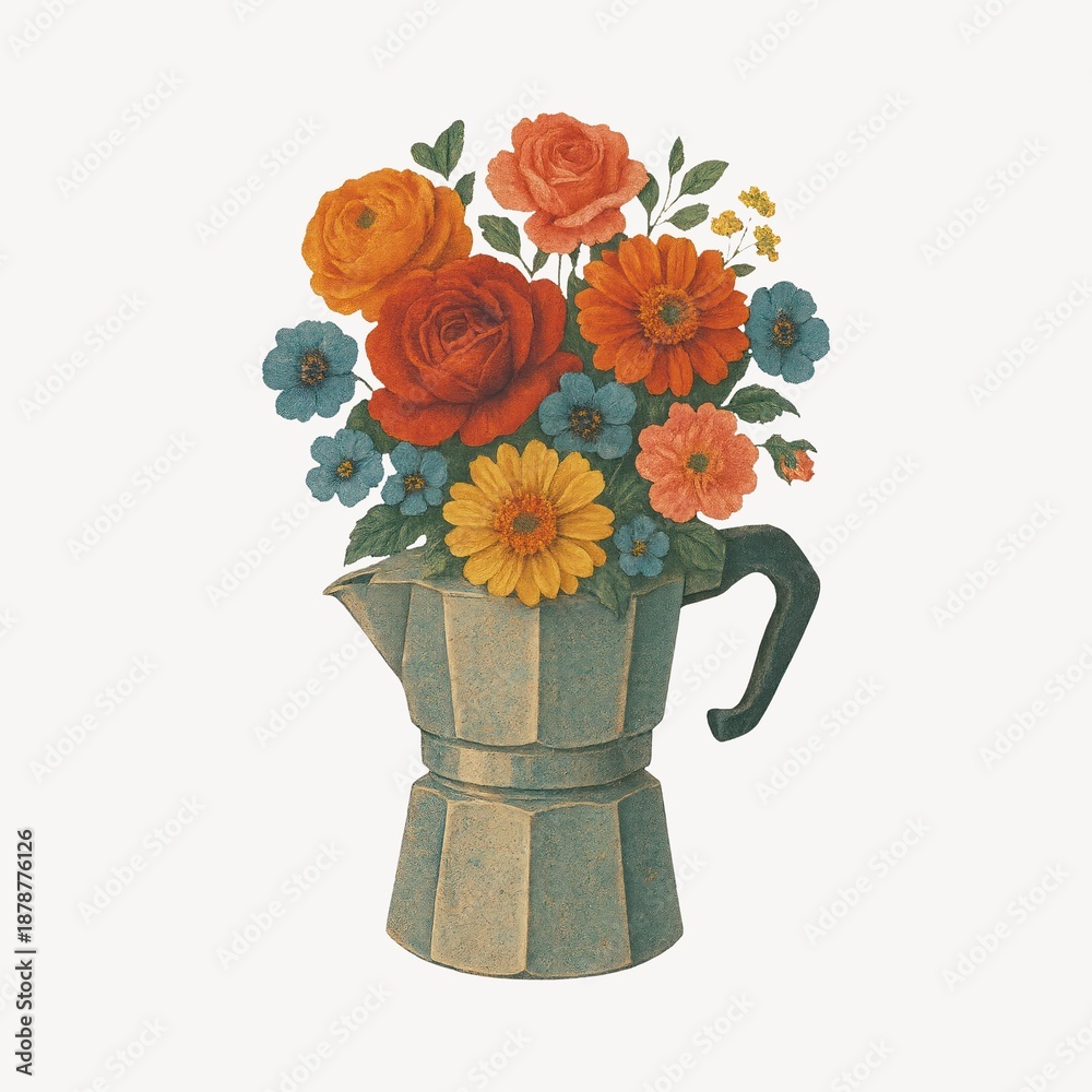 Fototapeta premium Vintage floral bouquet illustration