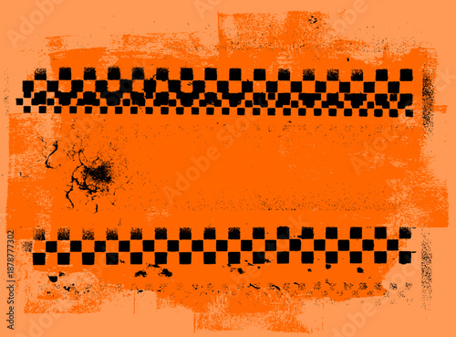 Orange Grunge Warning Line Splatter Background Vector