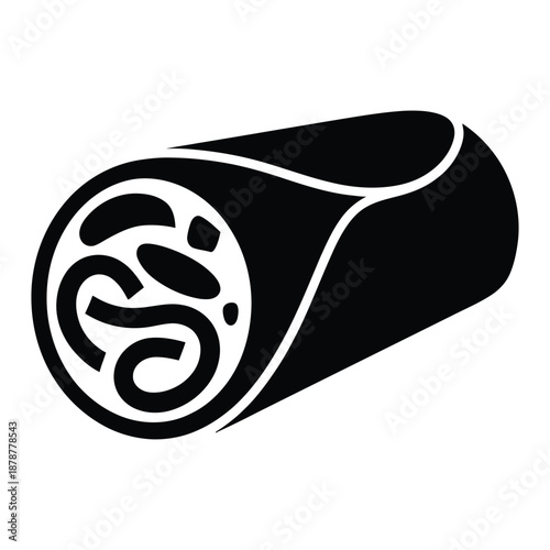 Wrapped gyro sandwich Vector, Silhouette, Illustration