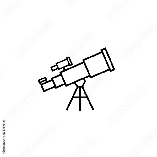 Observing the Cosmos: A simple, elegant illustration of a telescope, poised on its tripod, ready to unlock the mysteries of the universe.