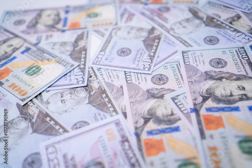 Wallpaper Mural Scattered United States Dollar Bills Background Texture Torontodigital.ca