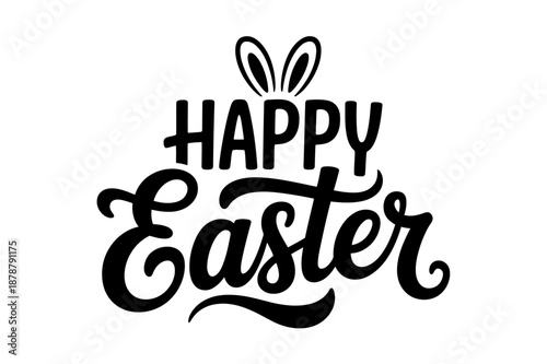 A minimalist Easter greeting vector graphic with bunny ears