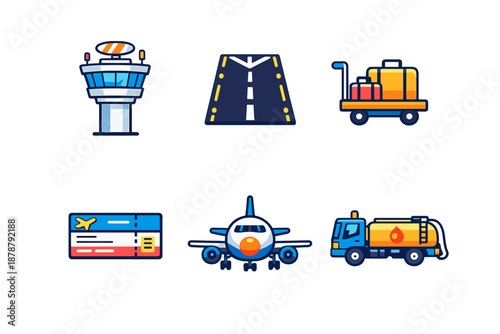 Airport Icons Set