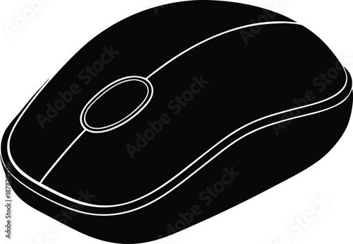 Wireless computer mouse vector icon, Digital pointing device technology symbol