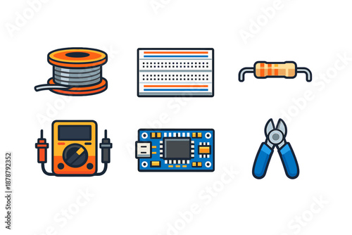Electronics hobbyist tools and components