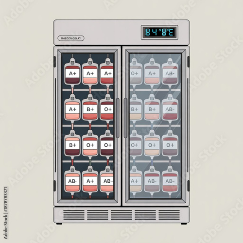 Blood Bank Medical Refrigerator Vector 1.eps