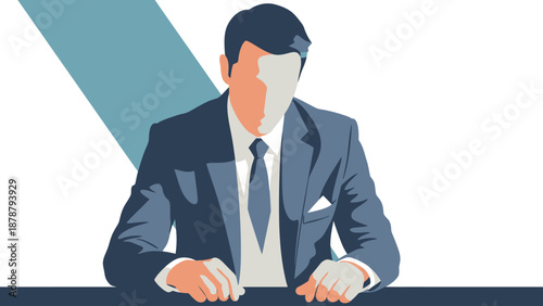 Professional businessman in a suit, representing corporate success and business achievements in a modern office setting