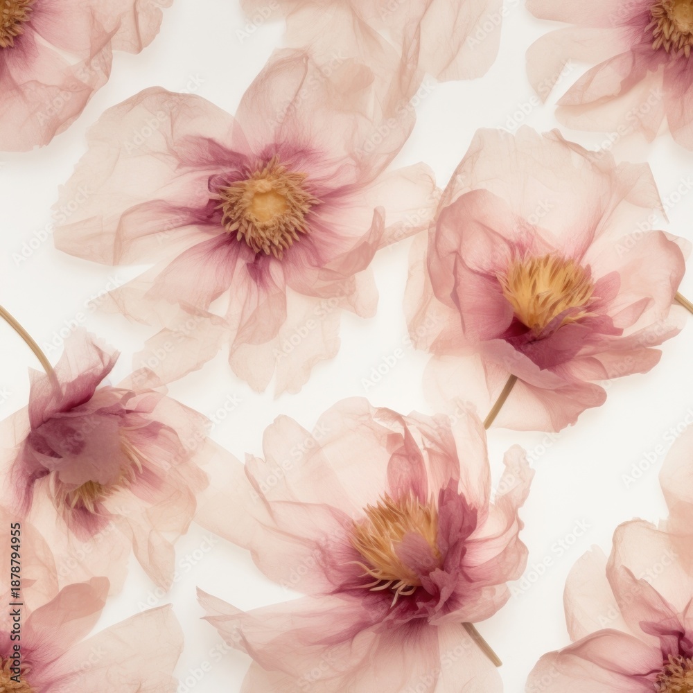 Obraz premium Real Pressed peony pattern flower backgrounds petal.