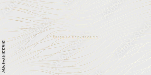 Elegant abstract background featuring thin, flowing gold curved lines on a subtle cream backdrop.