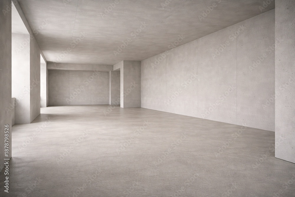 Obraz premium Minimal Architectural Interior Corridor with Deep Perspective and Clean Space
