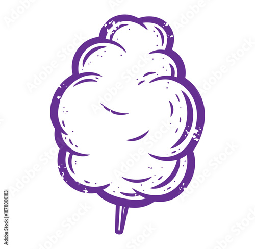 Cotton candy on a stick sweet treat illustration  colorful sugary snack