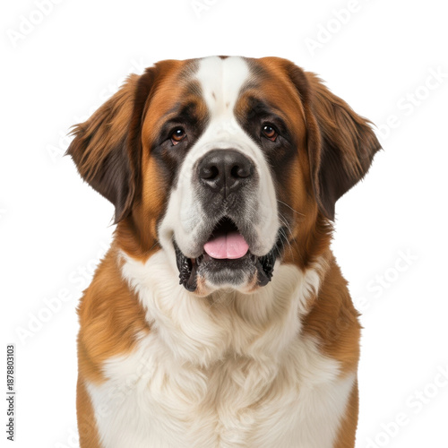 St. bernard dog headshot isolated on transparent background