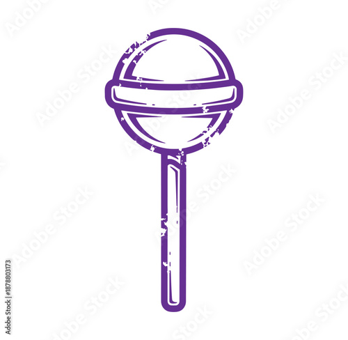 Purple maraca instrument for music and dance isolated on white background