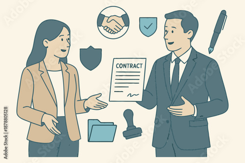 lawyer and client signing legal business contract