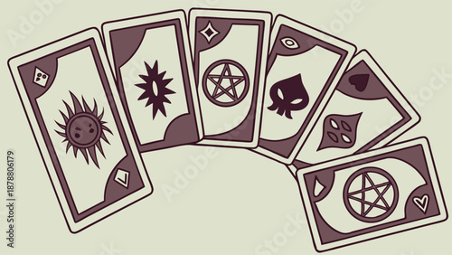 Mystical Tarot Card Spread for Fortune Telling Occult Divination for Spiritual Guidance and Esoteric Readings