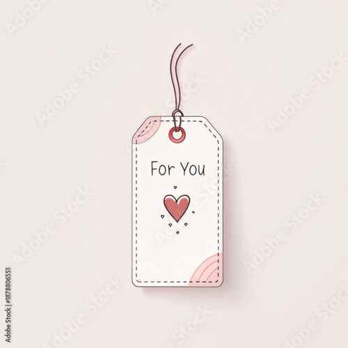 Valentine's Day special price tag with heart
