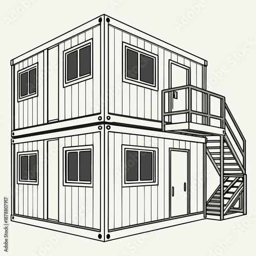 Concept for Container Derived Modular Shift Building and Versatile Architectural Solutions