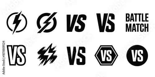 Battle VS Icon bold versus graphic featuring competitive duel elements, modern gaming interface visuals and esports tournament branding design.