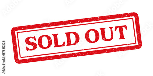 Red Sold out stamp tag label sticker badge with grunge texture vector design