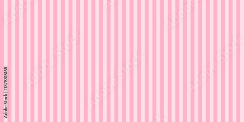 Seamless vertical pink and light pink stripes pattern. Classic candy stripe background for nursery, wallpaper, gift wrapping, or feminine web design. Elegant and minimalist pastel texture.