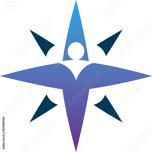 Star Compass Direction Logo Design Navigation Vector