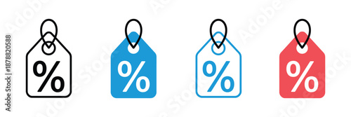 Discount Coupon black and white vector illustration of shopping tags, discount offers, and sale labels for retail and marketing design.