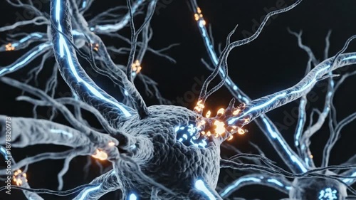 Neurodegenerative Cell Damage – Neuron Degeneration Scientific Visualization