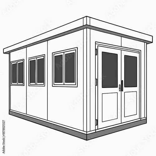 Shiftable Modular Building Design with Retractable Side Walls, Modern Portable Architecture Concept for Versatile Space Solutions
