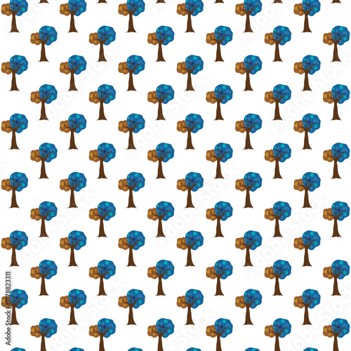 Tree mixed seamless pattern