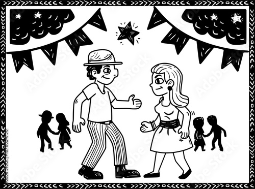 Couple dancing at a typical party in northeastern Brazil.