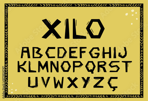 Woodcut style font 