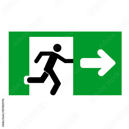 非常口・避難経路のグリーンピクトグラムアイコン
Emergency Exit Green Pictogram Icon