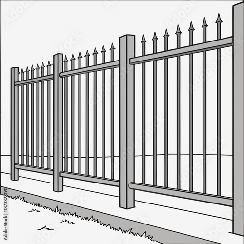 Black and white picket fence