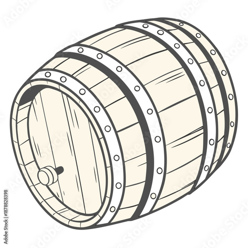 Wooden barrel illustration