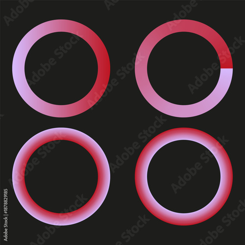 Pink circle icon. Gradient ring vector. Round loading sign. Red loop art.
