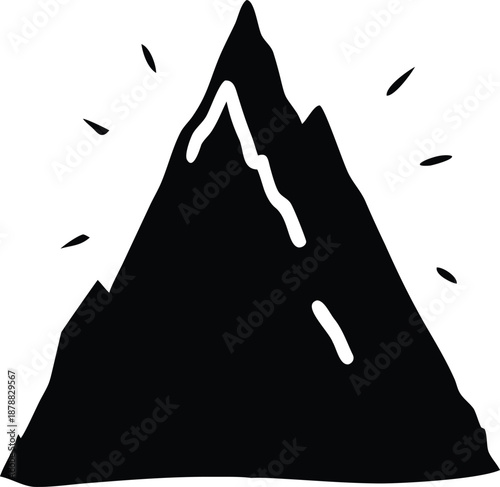 Mountain Climbing Path Illustration with Scenic Peak and Adventure Concept