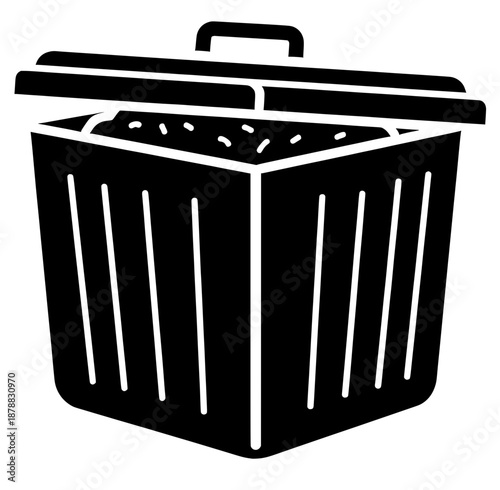 Open cardboard box with various colorful stationery supplies spilling out, including pens, pencils, and paper, creating a vibrant and creative workspace atmosphere