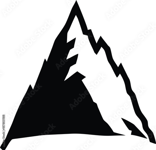Mountain Silhouette Vector Illustration Isolated on White Background