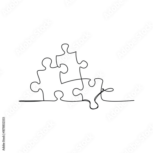 World Autism Awareness Day continuous one line drawing and minimalist style isolate outline illustration