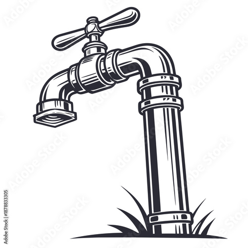 Industrial faucet illustration