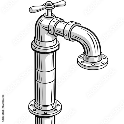 Industrial faucet illustration