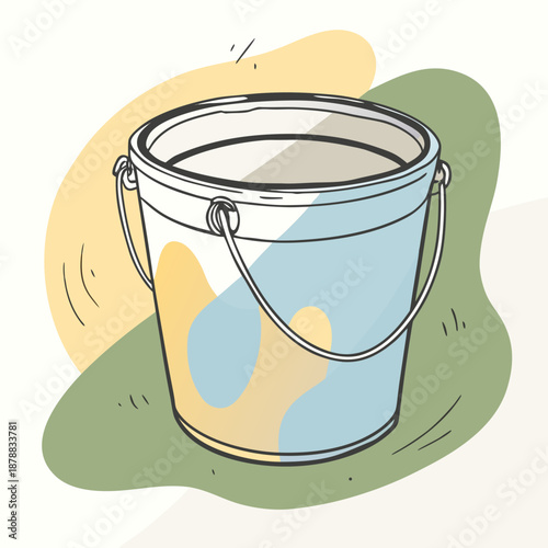 Illustrated metal bucket