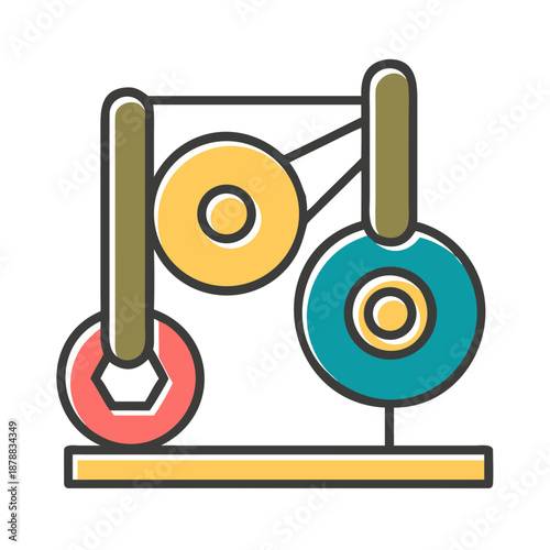 Colorful mechanical gear illustration