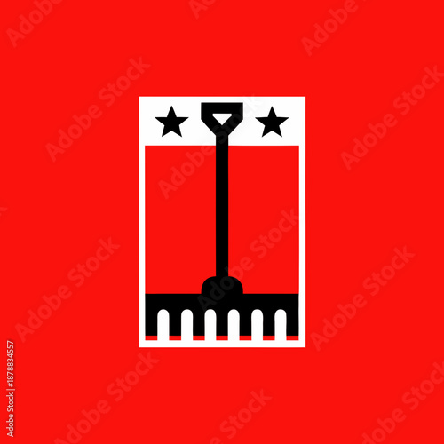 Flag with rake symbol