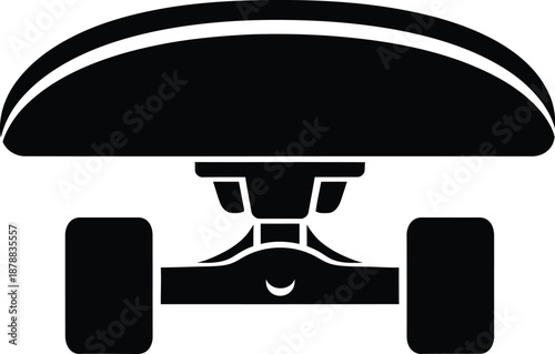 Skateboard front view icon silhouette