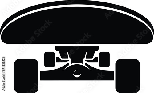 Skateboard front view icon silhouette