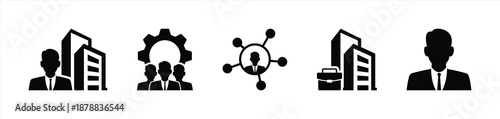 Corporate Company and Professional Team Icon Set
