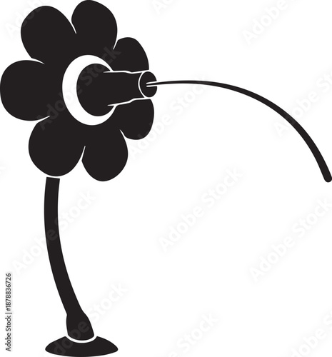 Flower with curved stem