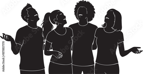 Group of friends engaged in conversation